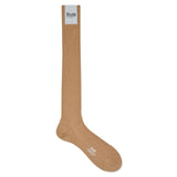 Plain Cotton Long Socks in Light Khaki