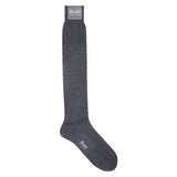 Long cashmere and silk socks in grey
