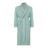 Exclusive Budd stripe cotton dressing gown in green