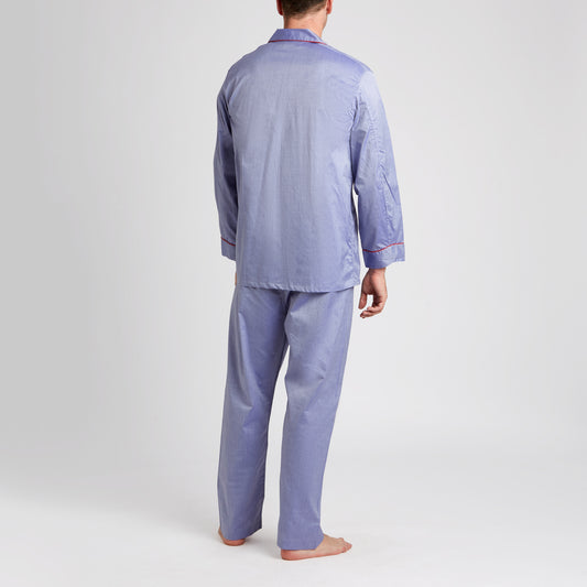 Plain Batiste Pyjamas in Navy and Red on model back
