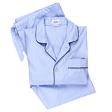 Plain Poplin Pyjamas in Sky Blue and Navy