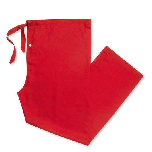 Plain Silk Pyjamas in Red