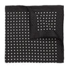 Medium Spot Silk Pocket Square in Black and White