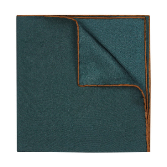 Silk Pocket Square in Brown and Green