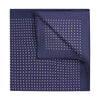 Silk spot pocket square in navy and white
