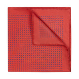 Spot Silk Pocket Square in Red and Navy