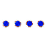 Sunburst Cloisonné Dress Shirt Studs in Royal and Red 