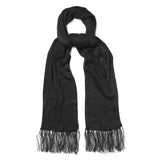 Plain Knitted Silk Dress Scarf in Black