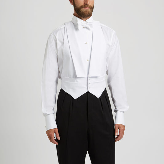 Front view of White Tie Marcella Waistcoat on model