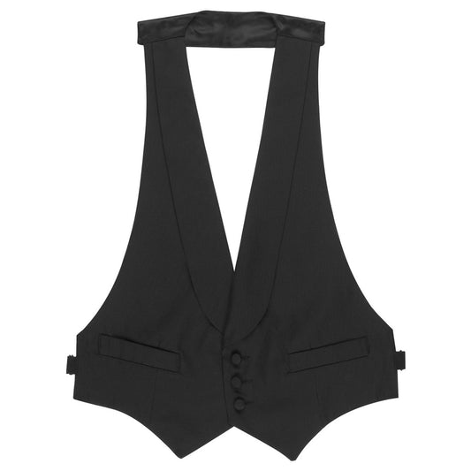 Faille Silk Waistcoat in Black