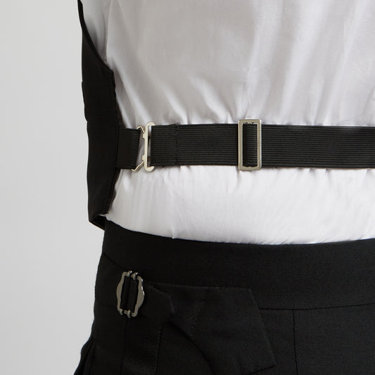 Faille Silk Waistcoat in Black