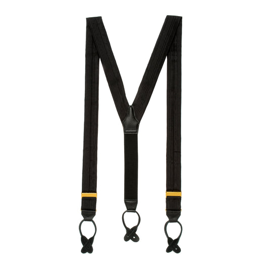 Plain Moire Silk Dress Braces in Black