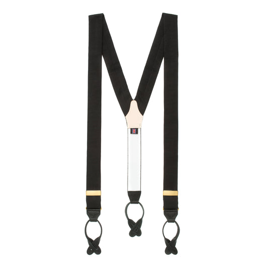 Plain Faille Silk Dress Braces in Black