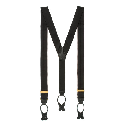 Plain Faille Silk Dress Braces in Black