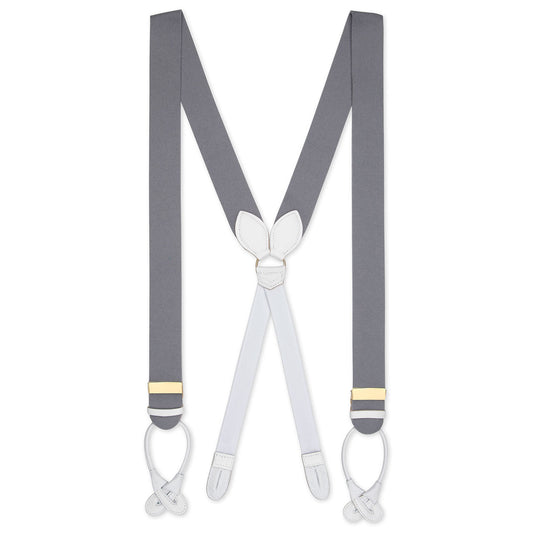 Plain Boxcloth Braces in Grey