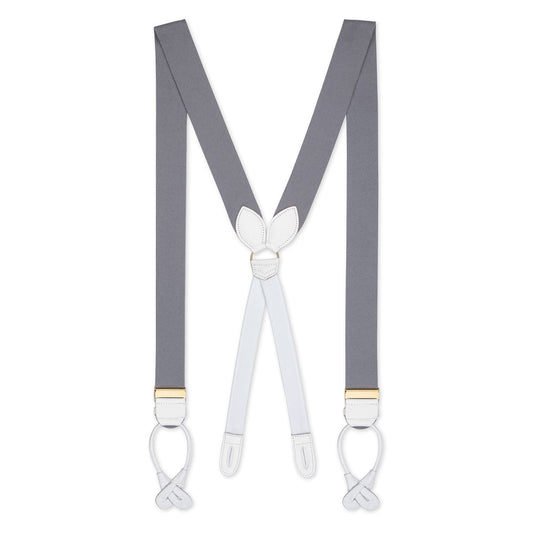 Plain Boxcloth Braces in Grey