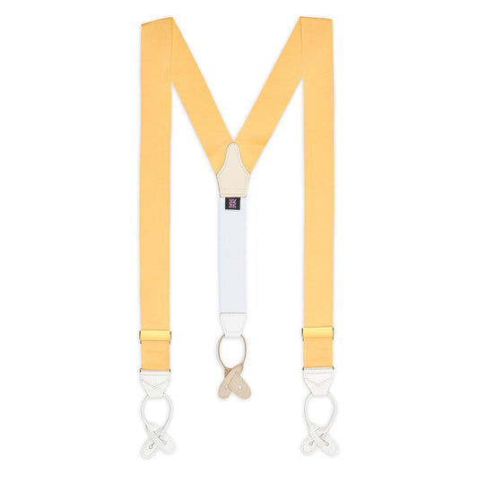 Plain Barathea Braces with Button in Champagne