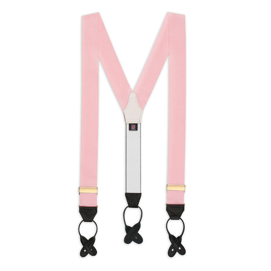 Plain Barathea Braces with Button in Hydranger Pink