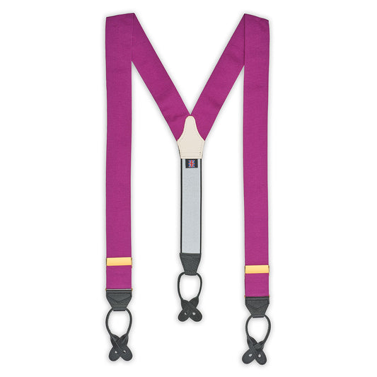 Plain Barathea Braces with Button in Magenta