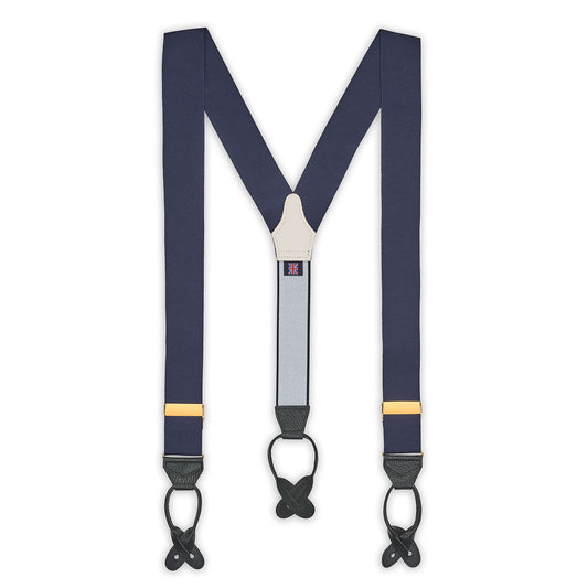 Plain Barathea Braces with Button in Midnight