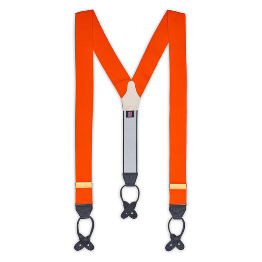 Plain Barathea Braces with Button in Orange
