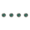 Funky Star Cloisonné Shirt Studs in Green 