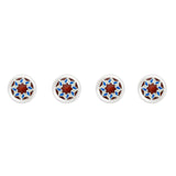 Funky Star Cloisonné Shirt Studs in Red