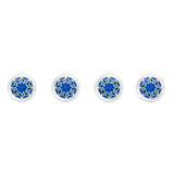 Funky Star Cloisonné Shirt Studs in Royal Blue