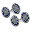 Funky Star CloisonnÃ© Chain Cufflinks in Grey