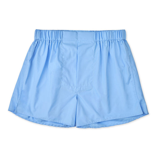 Cornflower blue cotton poplin Chairman's boxer shorts