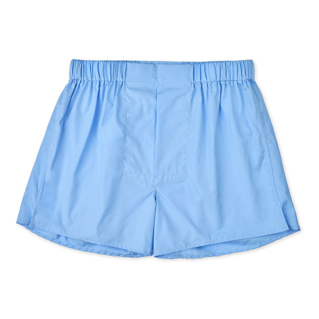 Cornflower blue cotton poplin Chairman's boxer shorts