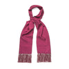 Wine and white pot silk scarf with matching hand tassels 