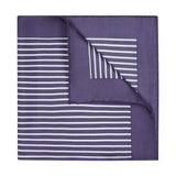 Exclusive Budd stripe silk pocket square in navy