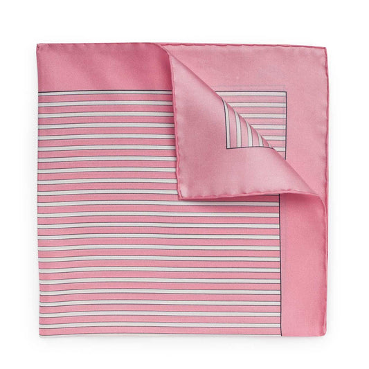 Exclusive Budd Stripe Silk Pocket Square in Pink