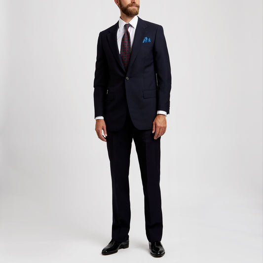 Tailored Fit Plain Soyella Double Cuff Shirt in White on model in suit