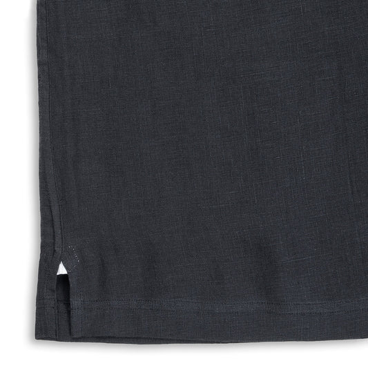 Plain Linen Women's Pyjamas in Navy and White