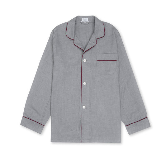 Plain Cotton and Cashmere Pyjamas in Grey and Wine