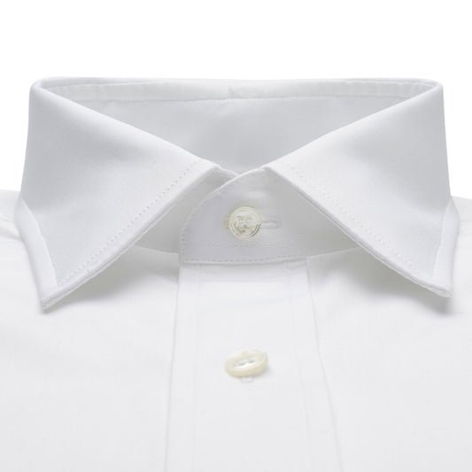 Tailored Fit Plain Pinpoint Oxford Button Cuff Shirt in White