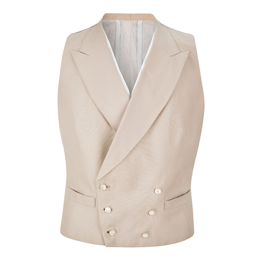 Plain Linen Waistcoat Slips in White