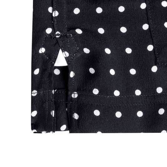 Polka Dot Silk Crepe de Chine Women's Pyjamas in Black and White