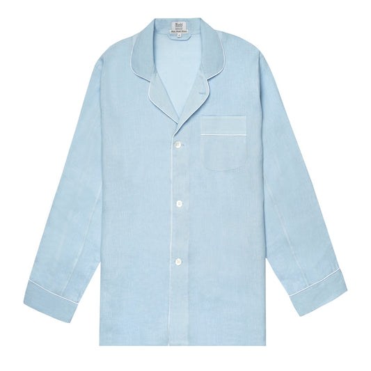 Plain Linen Pyjamas in Iris Top