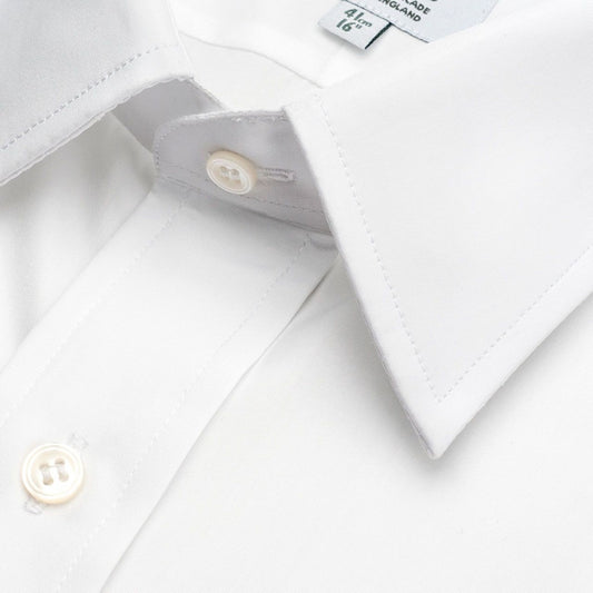 Plain Poplin in White Collar