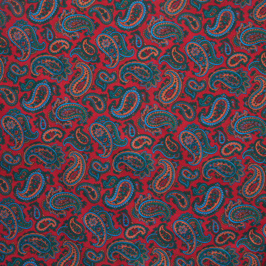 Medium Paisley 36oz Madder Silk Dressing Gown in Red