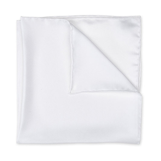 Plain Silk Pocket Square in Ivory