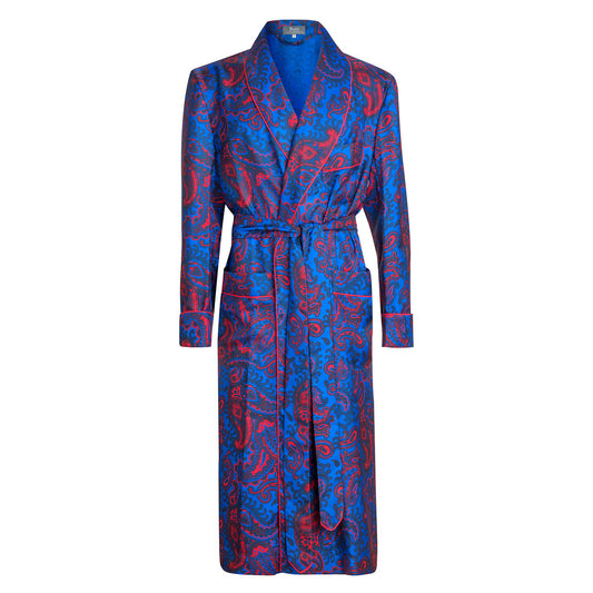 Exclusive Budd Paisley 36oz Dressing Gown in Budd Blue