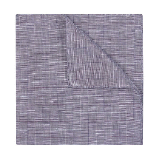 Check Batiste Linen & Cotton Pocket Square in Soft Burgundy