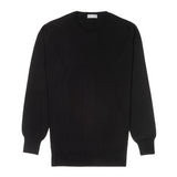 Plain Wool Crew Neck Jumper in Black