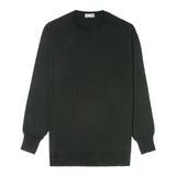Plain Wool Crew Neck Jumper in Bottle