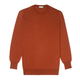 Plain Wool Crew Neck Jumper in Cayenne