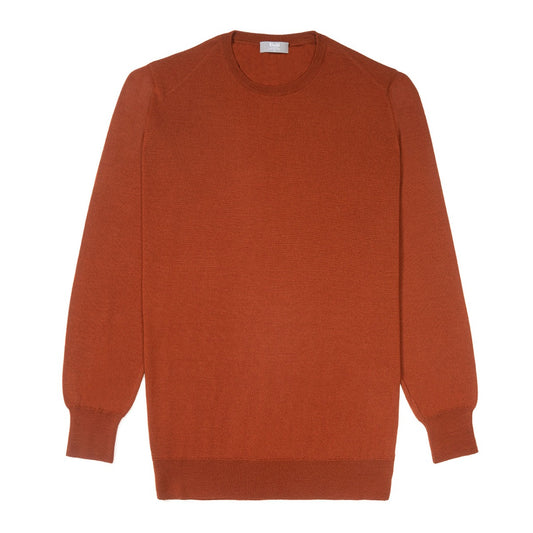 Merino Wool Crew Neck Jumper in Cayenne